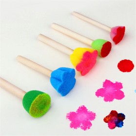 FoxMind Mainan Anak Sponge Stamp Flower Brush Children Toy 5 PCS - F697 - Multi-Color