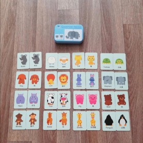 LAWADKA Mainan Anak Card Matching Game Children Toy Gambar Hewan - SU-033 - Blue - 2