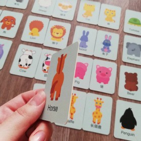 LAWADKA Mainan Anak Card Matching Game Children Toy Gambar Hewan - SU-033 - Blue - 5