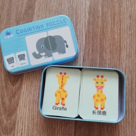 LAWADKA Mainan Anak Card Matching Game Children Toy Gambar Hewan - SU-033 - Blue - 7