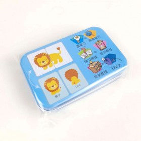 LAWADKA Mainan Anak Card Matching Game Children Toy Gambar Hewan - SU-033 - Blue - 11