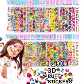 Mainan Edukasi - LAWADKA Mainan Anak 3D Sticker Sheets Children Toy - SU-034 - Mix Color