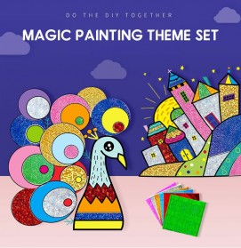 JIMITU Mainan Anak Magic Art Sticker Painting Children Toy - HW1100 - Black - 5