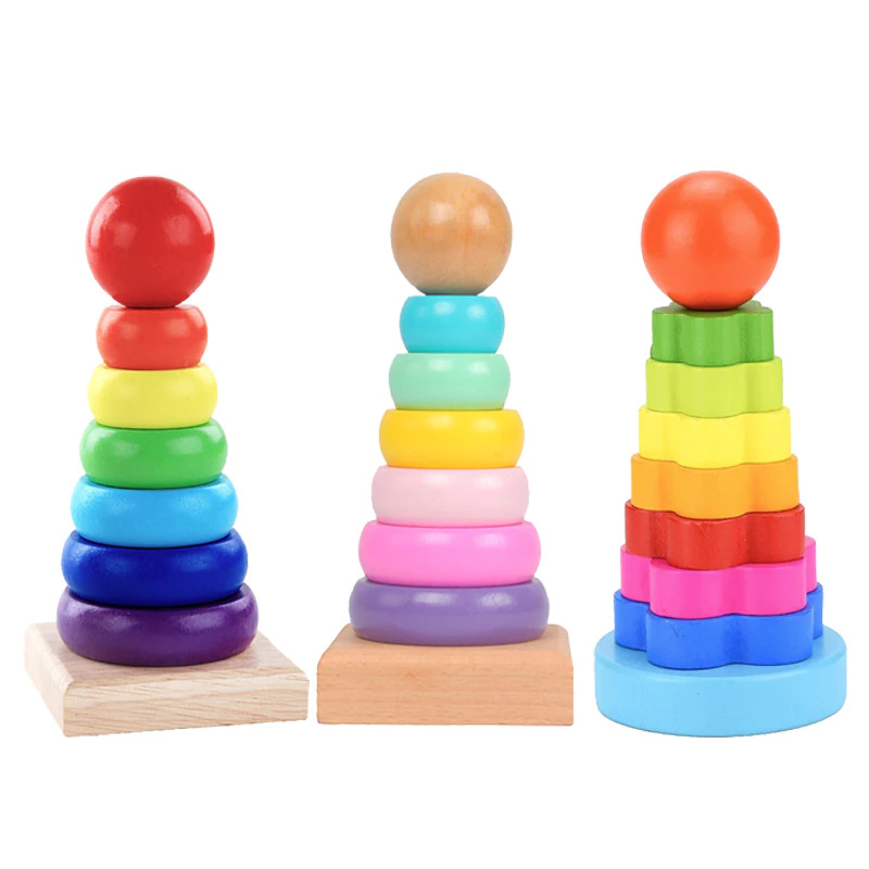 Gambar produk JOKEJOLLY Mainan Anak Montessori Rainbow Tower Children Toy - HX2804