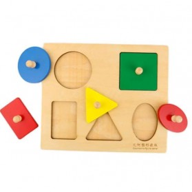 ZUUTON Mainan Balok Puzzle Kayu 3D Geometry Anak 5 Balok - 5735 - Cream - 2