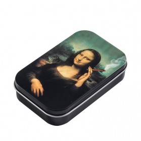Ophone Kotak Bungkus Rokok Elegan Metal Cigarette Case Model Monalisa - TS04 - Black