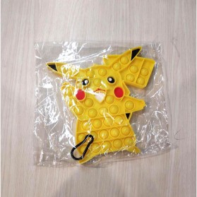 FoxMind Mainan Pokemon Push Pop It Fidget Toys Stress Pikachu Relief Children Toy - 461218 - Yellow - 4
