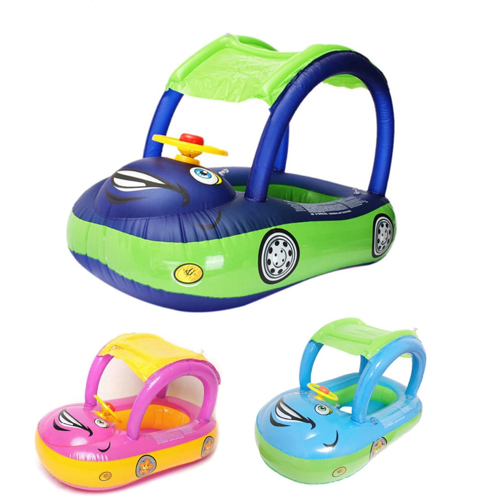 Gambar produk HECHILD Pelampung Kolam Renang Bayi Toddler Ring Floating Inflatable with Canopy - PV063