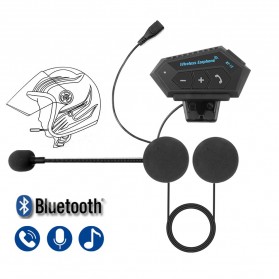 Vnetphone Intercom Headset Bluetooth Helm Motorcycle Wireless Anti Interference - BT-12 - Black