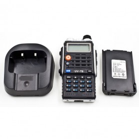 Taffware Walkie Talkie Dual Band 8W 128CH UHF+VHF - BF-UVB2 Plus - Black - 12