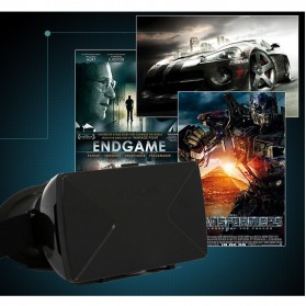 Taffware Cardboard VR Box Head Mount Plastic Version 3D Virtual Reality for Smartphone - Black - 8