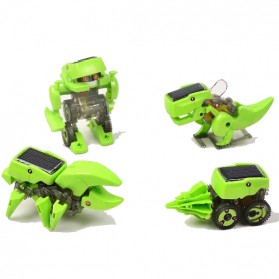 Mainan - 4 in 1 Transforming Solar Robot Science & Education DIY Toys Kids - 1015 - Green