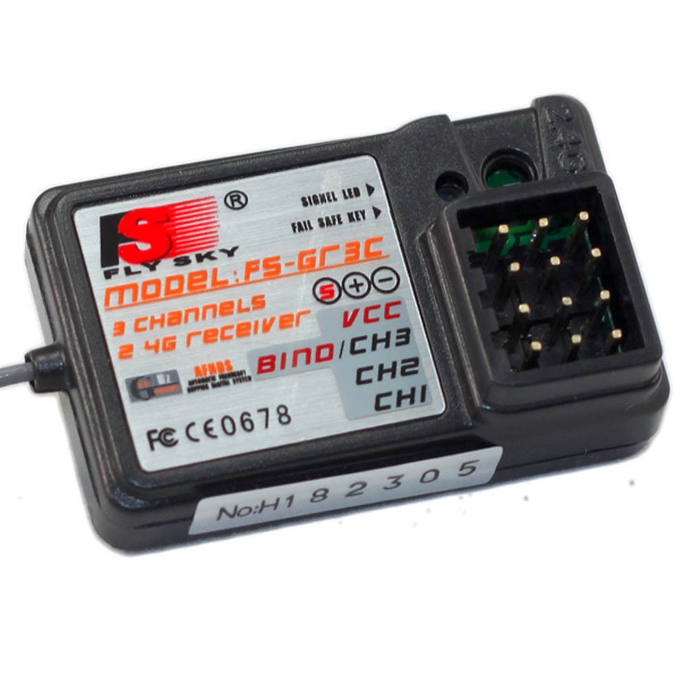 Standard FSGR3E 2.4Ghz 3Channel Receiver for RC Car Auto Boat Black