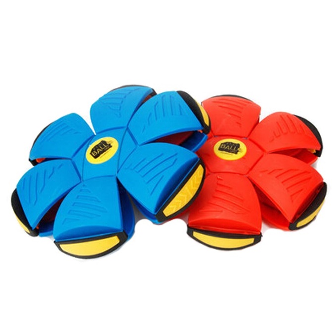 Flat Ball Disc Deformed Flying Frisbee to Ball Red