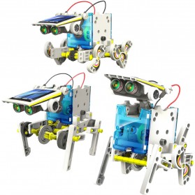 Mainan - 13 in 1 Transforming Solar Robot Science & Education DIY Toys Kids - Gray