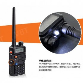 Taffware Walkie Talkie Dual Band 5W 128CH UHF+VHF - BF-UV-5R - Black - 9