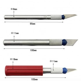 KNIFEZER Set Pisau Ukir Seni 13 in 1 Crafting Art Knife with 3 Handle - A-003 - Silver - 5