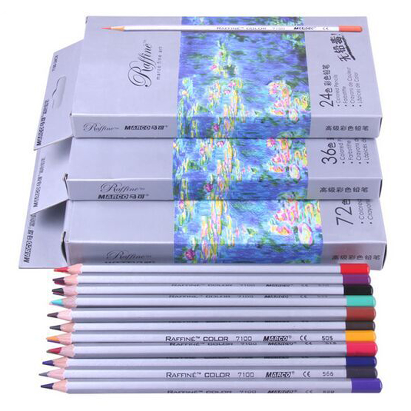 Marco Raffine Pensil Warna Drawing Sketches 24 Colors Multi