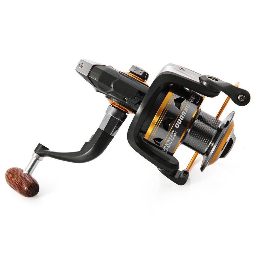gulungan pancing dk11bb 6000 series metal fishing spinning reel 11 bearing golden gulungan pancing dk11bb 6000 series metal fishing spinning reel 11 bearing golden