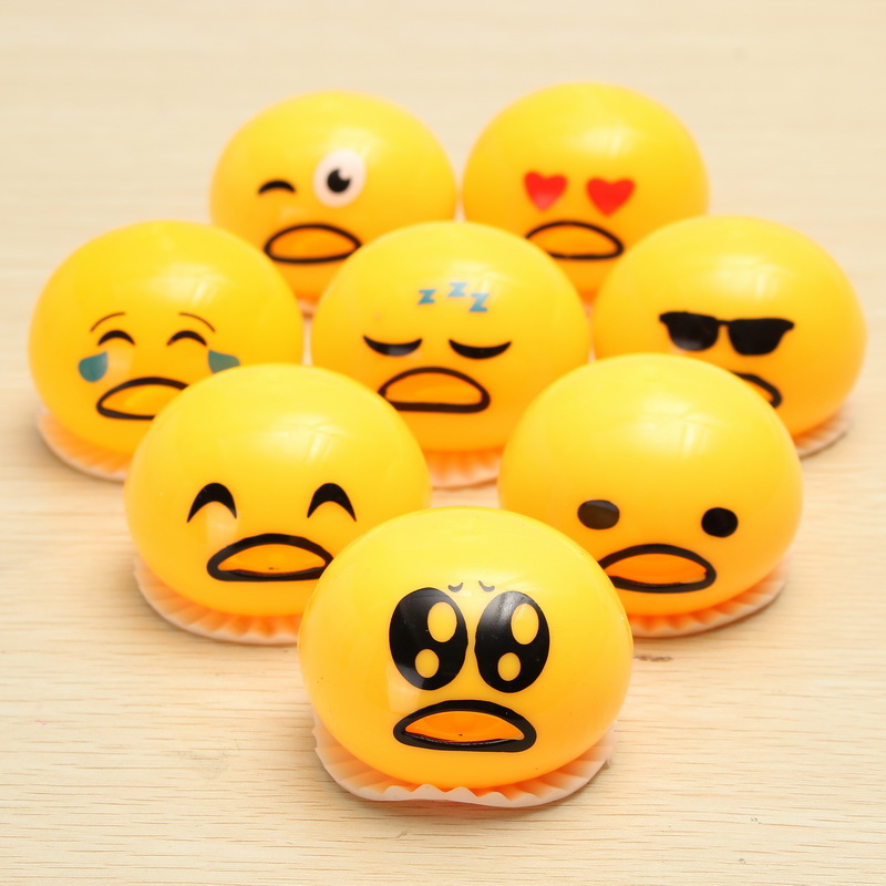 Gudetama Muntah Slime Squishy Anti Stress Ball Orange 