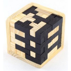 Mainan - 3D Wood Puzzle Model Tetris Cube
