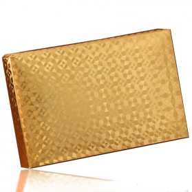 Kartu Remi Poker Lapisan Gold Foil Motif Grid - THKK9273A - Golden