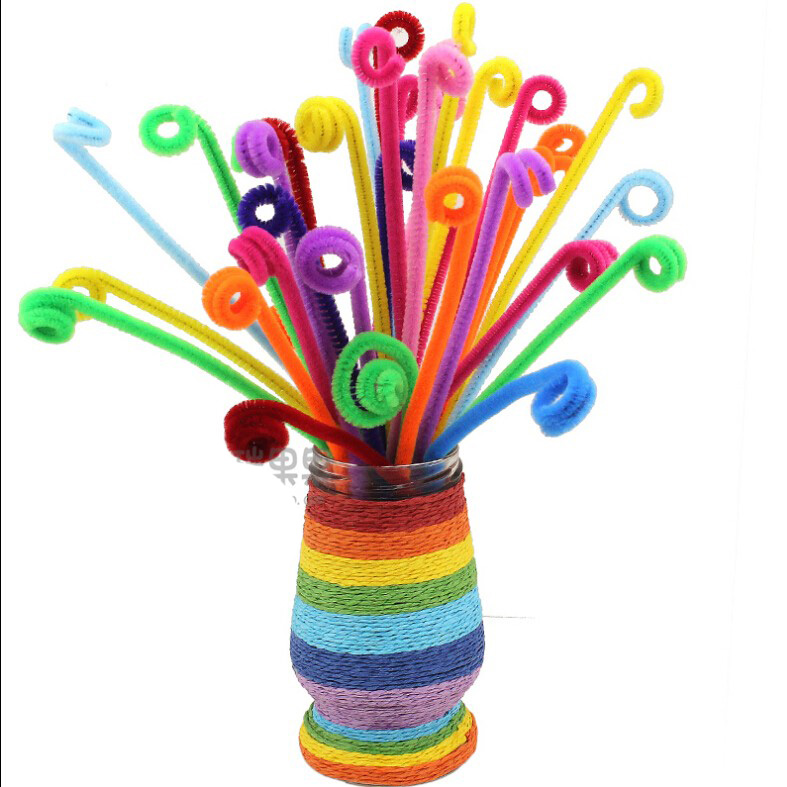 Diy Craft Shilly Plush Sticks Pipe 100 Pcs Zh Multi Color
