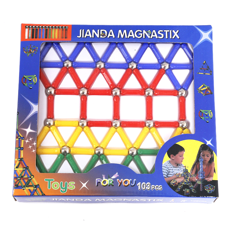Mainan Edukasi Kreasi Bangunan Magnetik - 103 PCS - Mix Color