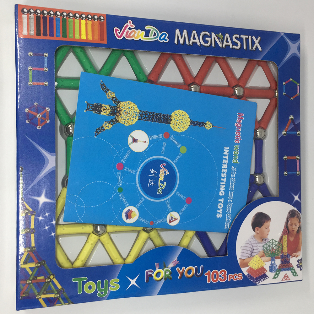 Mainan Edukasi Kreasi Bangunan Magnetik - 103 PCS - Mix Color