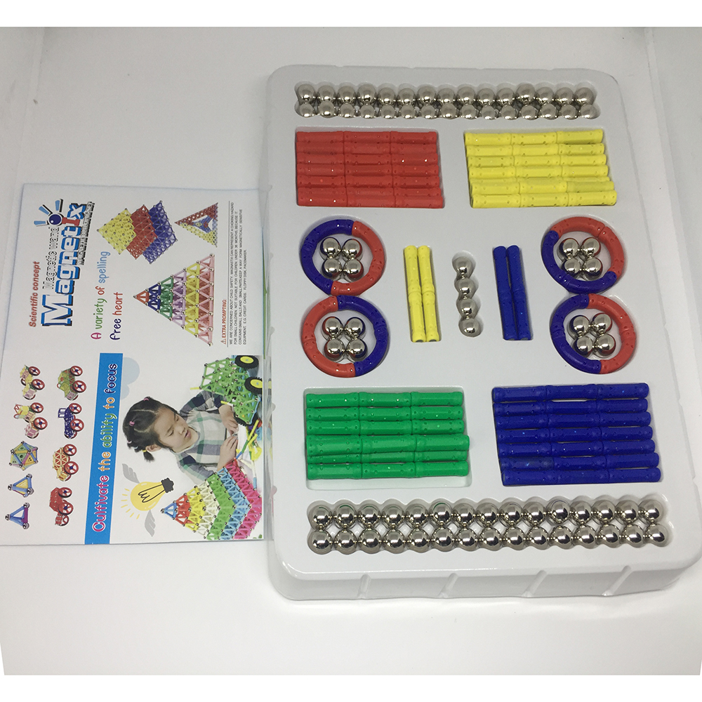 Mainan Edukasi Kreasi Bangunan Magnetik - 188 PCS - Mix Color