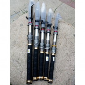 Yong Yi Joran Pancing Antena Portable Carbon Fiber Mini Pocket Fishing Rod 1.8 M - DK3000 - Black - 2