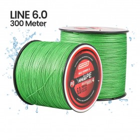 TaffSPORT Senar Tali Benang Pancing Braided Thick Line 6.0 300 Meter - BLTP - Green