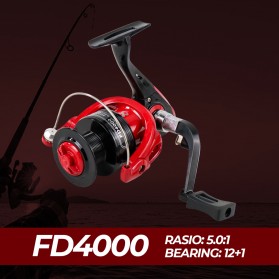 LIEYUWANG FD4000 Reel Pancing Spinning 12+1 Ball Bearing 5.0:1 - Red