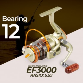 YUMOSHI REELSKING EF3000 Reel Pancing Spinning 12 Ball Bearing - Silver