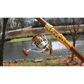 Yumoshi Gulungan Pancing EF6000 Metal Fishing Spinning Reel 12 Ball Bearing - Golden - 5
