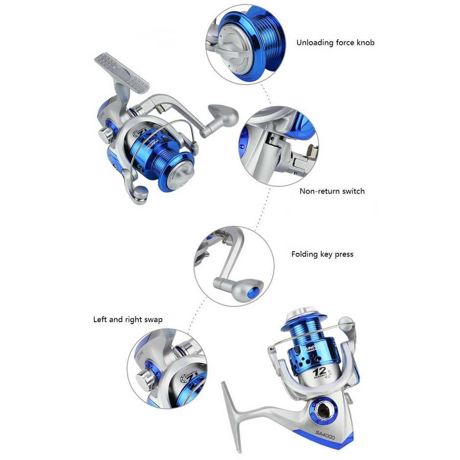 Gambar produk TaffSPORT 3000 Series Reel Pancing Spinning Fishing Reel 5.5:1 Gear Ratio - SA3000