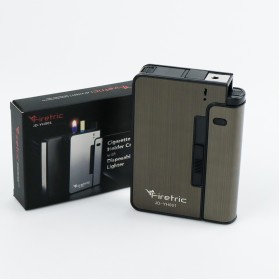Firetric Kotak Rokok Fashion Bungkus Case with Lighter Korek Api Slot - JD-YH001 - Gray - 7