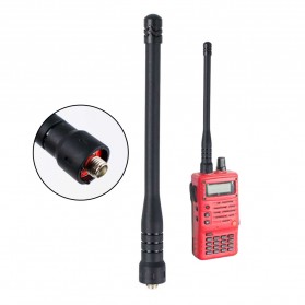 Taffware Pofung Antena Walkie Talkie SMA-Female UHF/VHF 136-174/400-470 MHz for Baofeng UV-5R UV-82 - Black