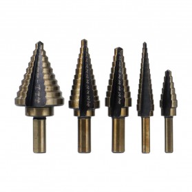 Taffware Mata Bor Pagoda Spiral Drill Step Down Titanium Tipe 2 5 PCS - BIHH463A - Black Gold