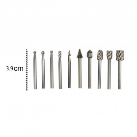 Taffware Mata Bor Tungsten Carbide Cone Spiral 10 PCS - GJ0106 - Silver - 6
