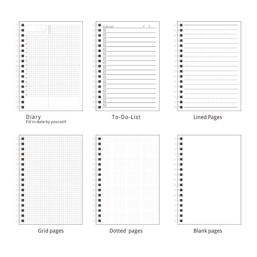 Jianwu Buku Binder Catatan Jurnal Harian Notebook Format Dotted