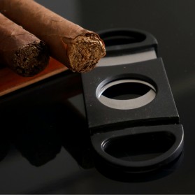 KNIFEZER Pemotong Rokok Cerutu Cigar Cutter Guillotine Double Blade - XJ-01 - Black - 2