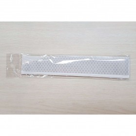 LARATH Nano Car Reflective Sticker Warning Strip Tape Traceless Protective Trunk Exterior - 1181 - White - 9