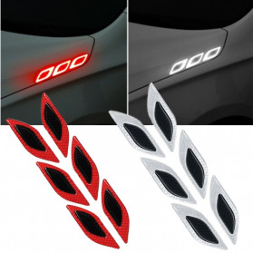 LARATH Carbon Fiber Car Sticker Auto Warning Decal Car Accessories Reflective Strips 6PCS - 1183 - White - 5