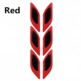 LARATH Carbon Fiber Car Sticker Auto Warning Decal Car Accessories Reflective Strips 6PCS - 1183 - Red