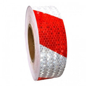TaffPACK Nano Car Reflective Sticker Warning Strip Tape Two Color Trunk Exterior 5x300cm - Painting Red - 1