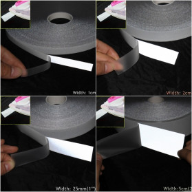 NCIBUIN Reflective Sticker Jaket Pakaian Heat Press 10mm 5 Meter - TXWT - Silver - 5