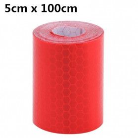 TaffPACK Nano Car Reflective Sticker Warning Strip Tape Color Trunk Exterior 5x100 cm - Red - 1