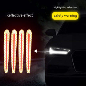 Seametal Reflective Sticker Gagang Pintu Mobil Car Door Handle Safety Warning Scratch Resistant 4PCS - 1184 - White - 3