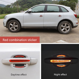 Seametal Reflective Sticker Gagang Pintu Mobil Car Door Handle Safety Warning Scratch Resistant 4PCS - 1184 - Red - 4